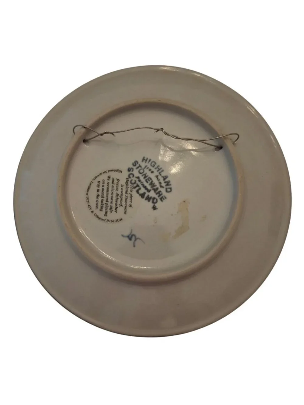 Highland Stoneware Scotland Hand Painted Landscape Plate Wall Hanging Signed
